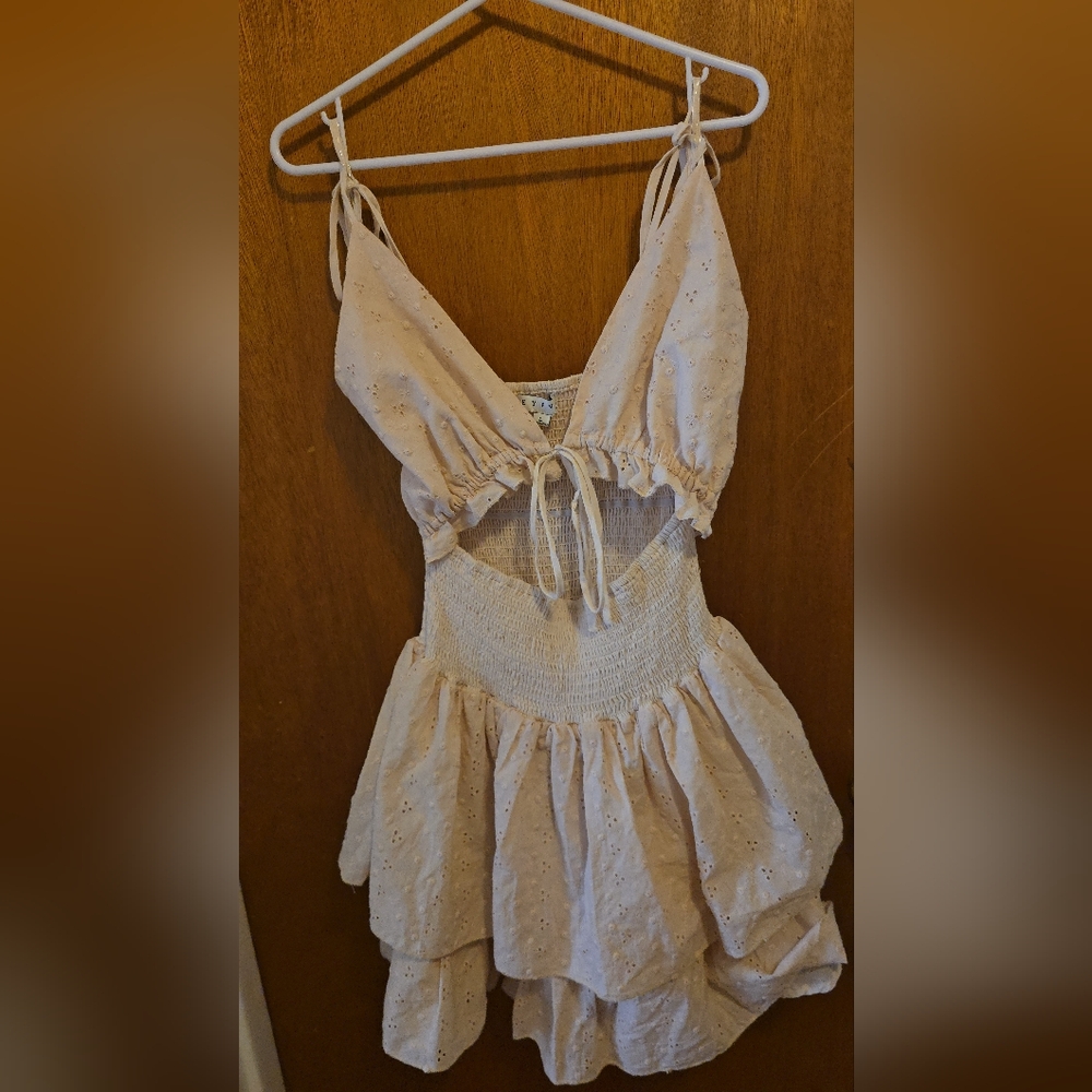 HYFVE Cream Eyelet Sundress Large NWOT